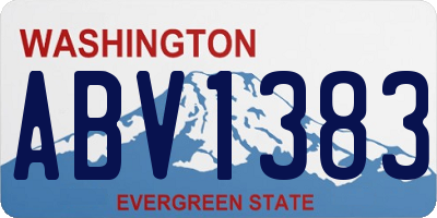 WA license plate ABV1383
