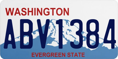 WA license plate ABV1384