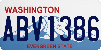WA license plate ABV1386