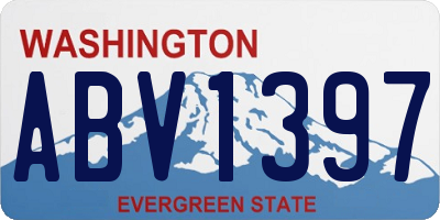 WA license plate ABV1397