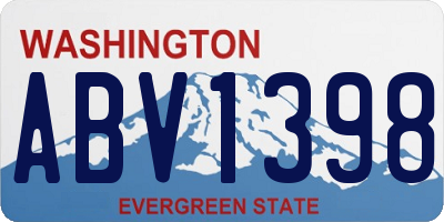 WA license plate ABV1398