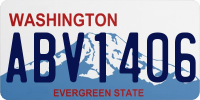 WA license plate ABV1406