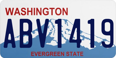 WA license plate ABV1419