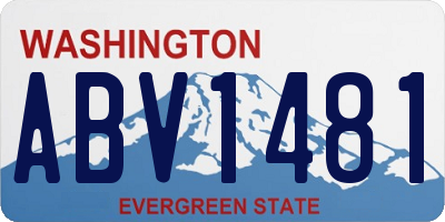 WA license plate ABV1481