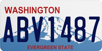 WA license plate ABV1487