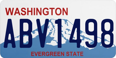 WA license plate ABV1498