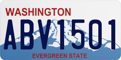 WA license plate ABV1501