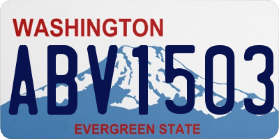 WA license plate ABV1503