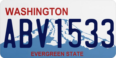 WA license plate ABV1533
