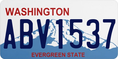 WA license plate ABV1537