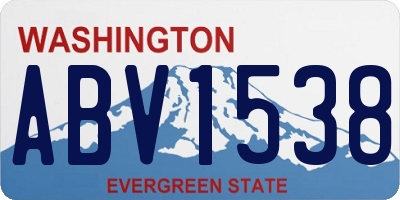 WA license plate ABV1538