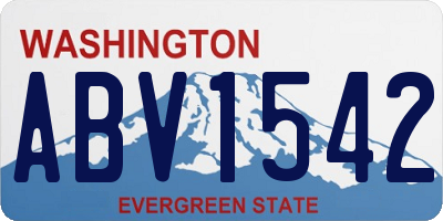 WA license plate ABV1542