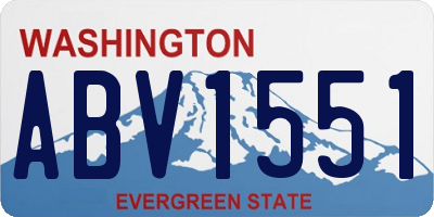 WA license plate ABV1551