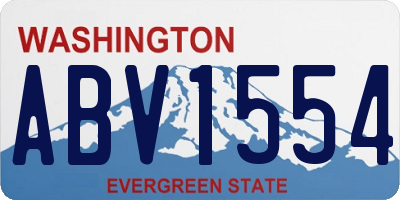 WA license plate ABV1554