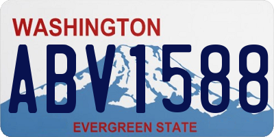WA license plate ABV1588
