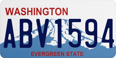 WA license plate ABV1594