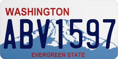 WA license plate ABV1597