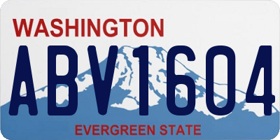 WA license plate ABV1604