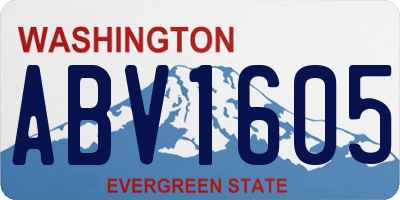 WA license plate ABV1605