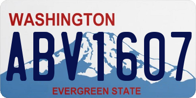 WA license plate ABV1607