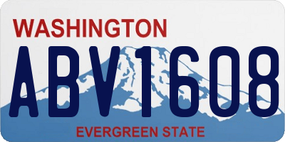 WA license plate ABV1608