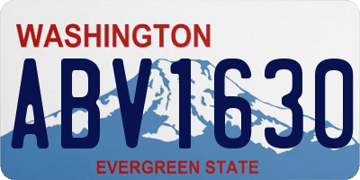 WA license plate ABV1630