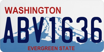 WA license plate ABV1636