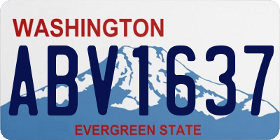 WA license plate ABV1637