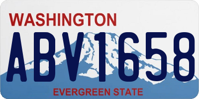 WA license plate ABV1658