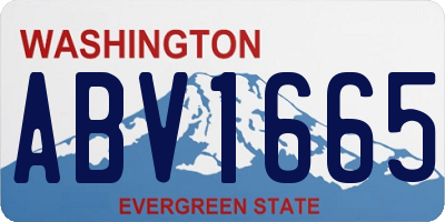 WA license plate ABV1665