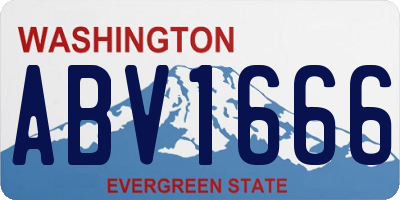 WA license plate ABV1666