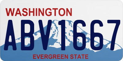 WA license plate ABV1667