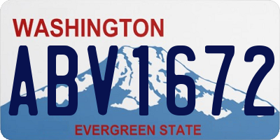WA license plate ABV1672