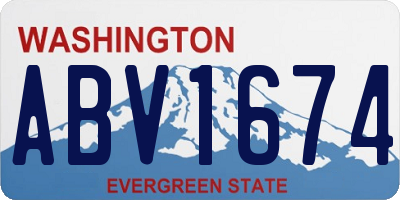 WA license plate ABV1674
