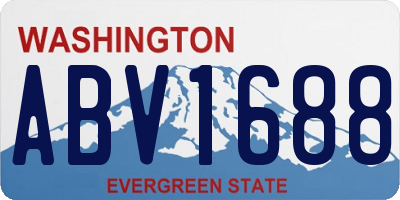 WA license plate ABV1688