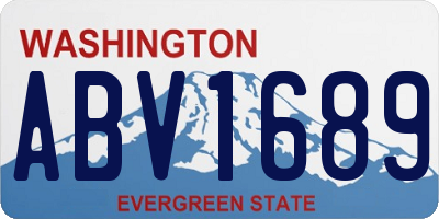 WA license plate ABV1689