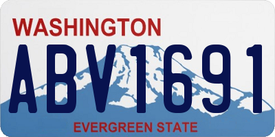 WA license plate ABV1691