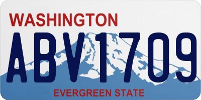 WA license plate ABV1709