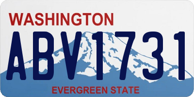 WA license plate ABV1731