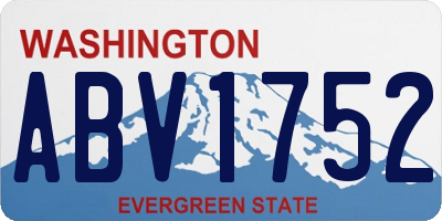 WA license plate ABV1752