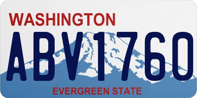 WA license plate ABV1760
