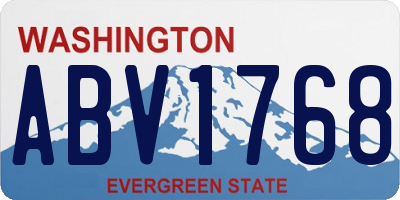WA license plate ABV1768