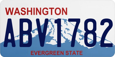 WA license plate ABV1782