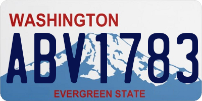 WA license plate ABV1783