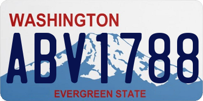 WA license plate ABV1788