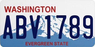 WA license plate ABV1789