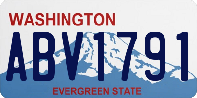 WA license plate ABV1791