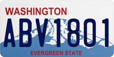 WA license plate ABV1801