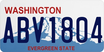 WA license plate ABV1804