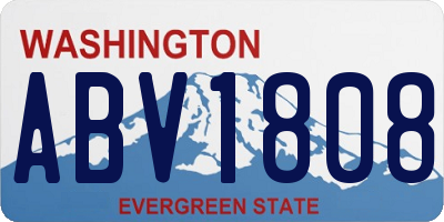 WA license plate ABV1808